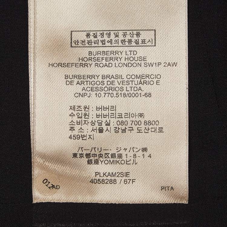 Pre Owned Burberry Black Georgette Tie-up Neck Short Dress S
