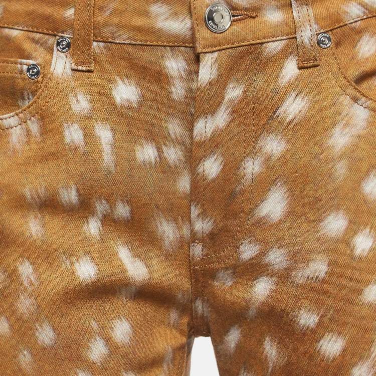 Pre Owned Burberry Brown Printed Denim Jeans M Waist 30"