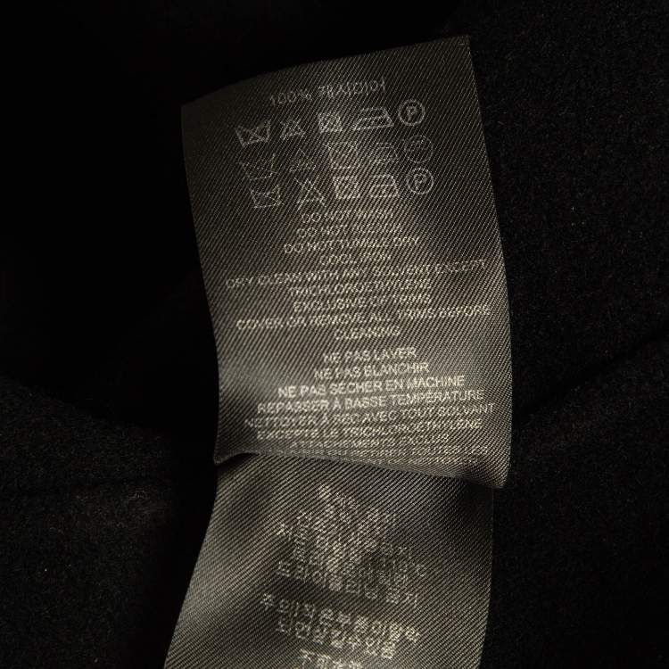Pre Owned Burberry Black Embroidered Cashmere Coat S