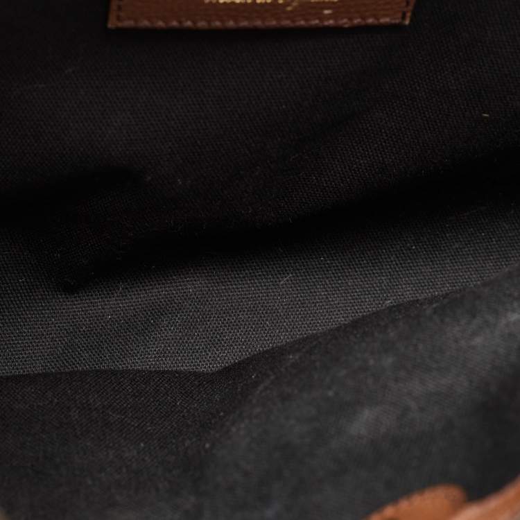 Pre Owned Burberry Brown/Beige Leather and House Check Fabric Medium Banner Tote