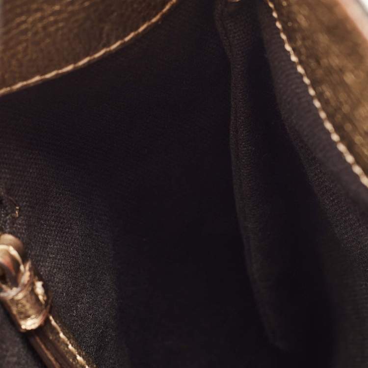 Pre Owned Burberry Gold/Beige Haymarket Check PVC and Leather Woven Brooke Hobo