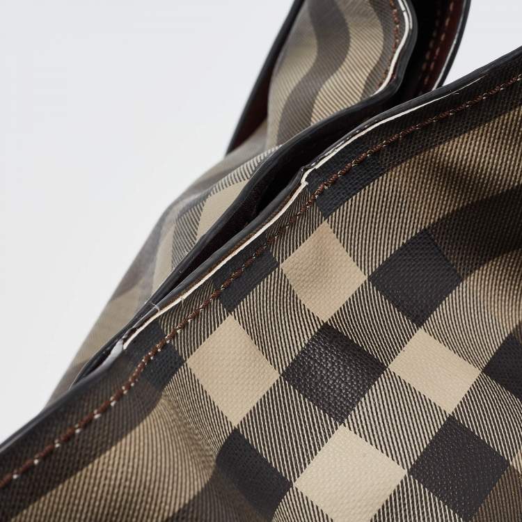 Pre Owned Burberry Smoked Check Coated Canvas and Leather Canterbury Tote