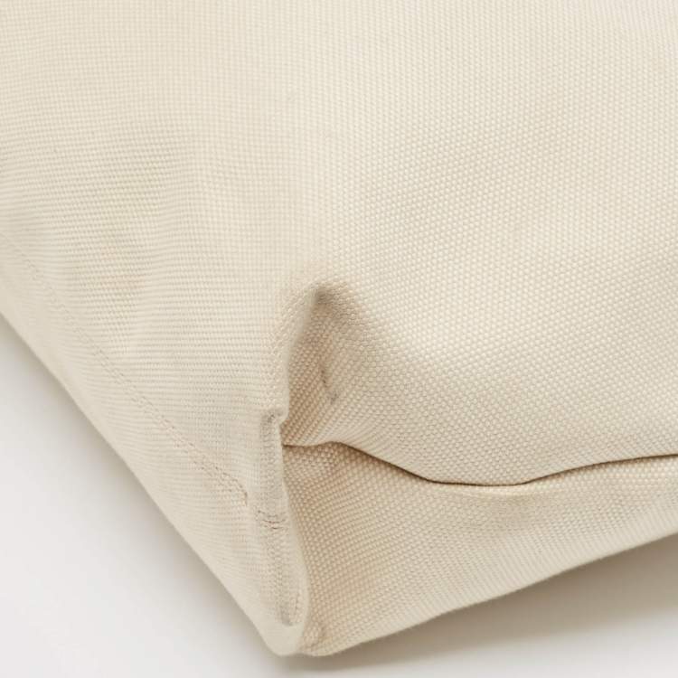 Pre Owned Burberry Off White Canvas Lewes Tote