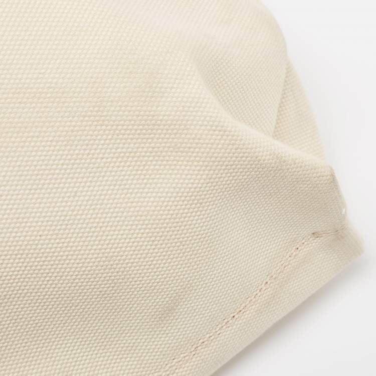 Pre Owned Burberry Off White Canvas Lewes Tote