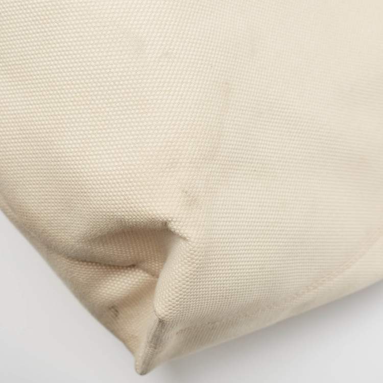 Pre Owned Burberry Off White Canvas Lewes Tote