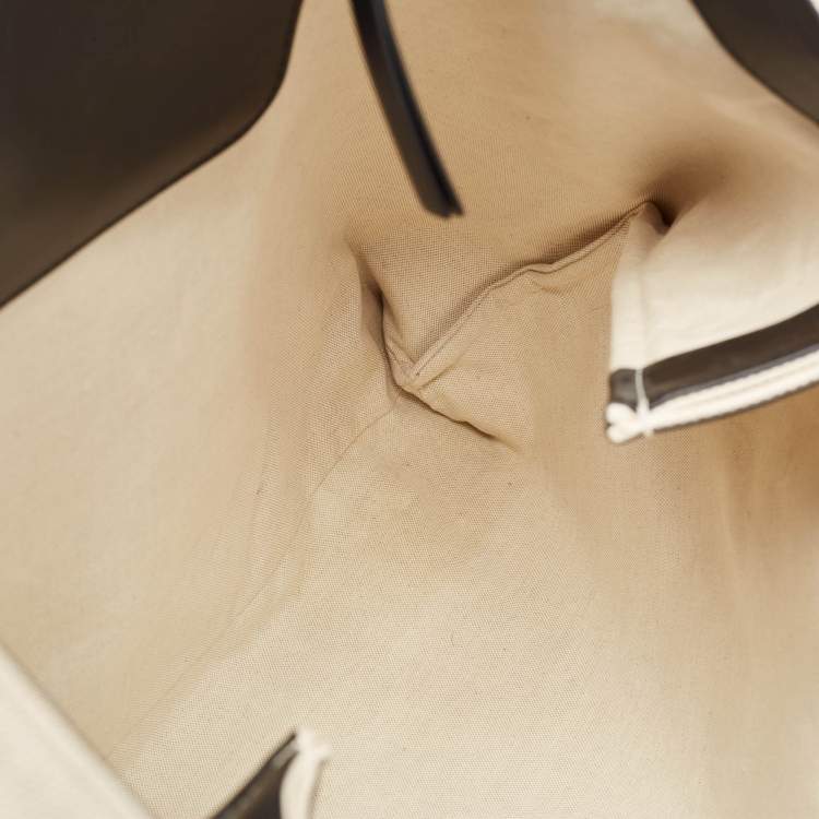 Pre Owned Burberry Off White Canvas Lewes Tote