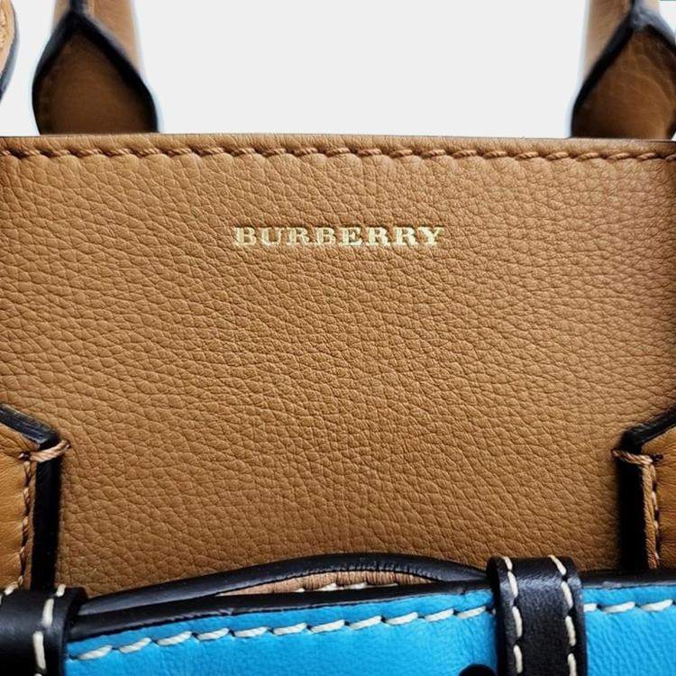 Pre Owned Burberry Multicolour Leather Medium Belt Tote Bag