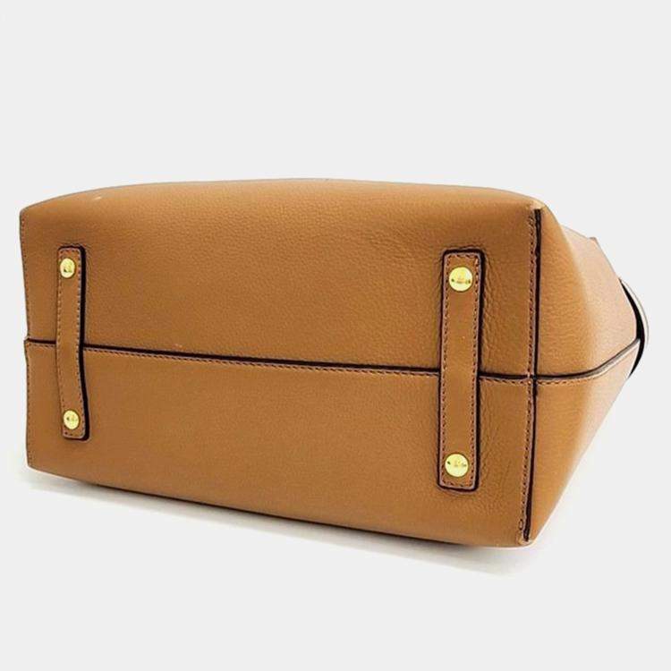 Pre Owned Burberry Multicolour Leather Medium Belt Tote Bag