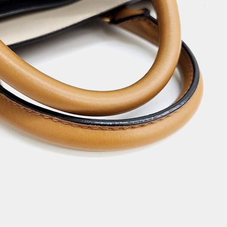 Pre Owned Burberry Multicolour Leather Medium Belt Tote Bag