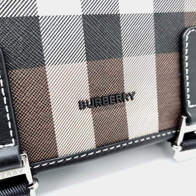 Pre Owned Burberry Multicolour Canvas and Leather Crossbody Bag