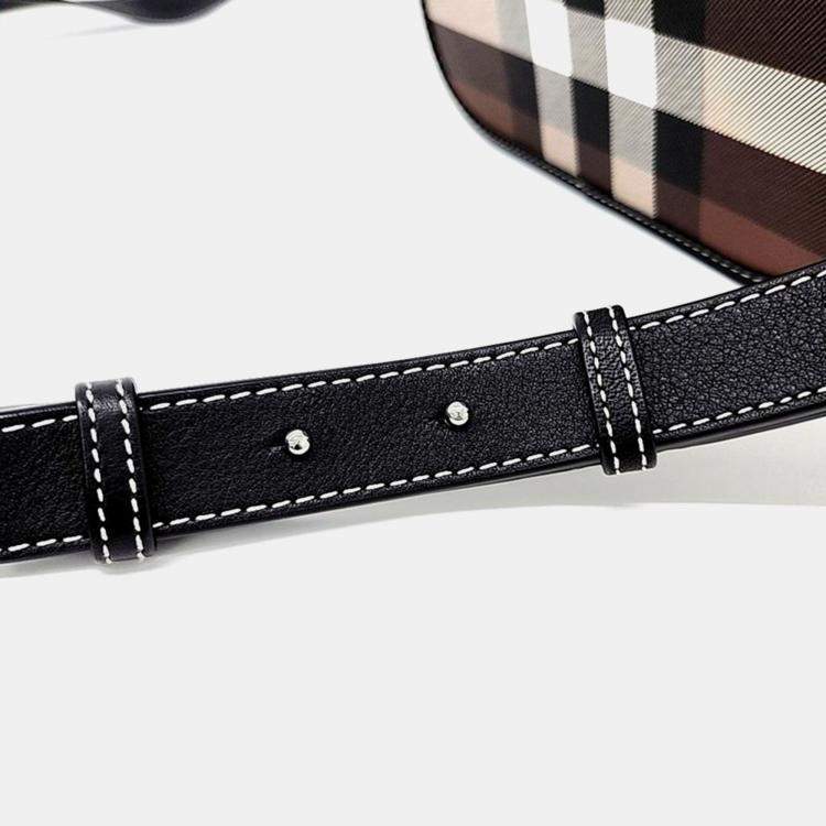 Pre Owned Burberry Multicolour Canvas and Leather Crossbody Bag