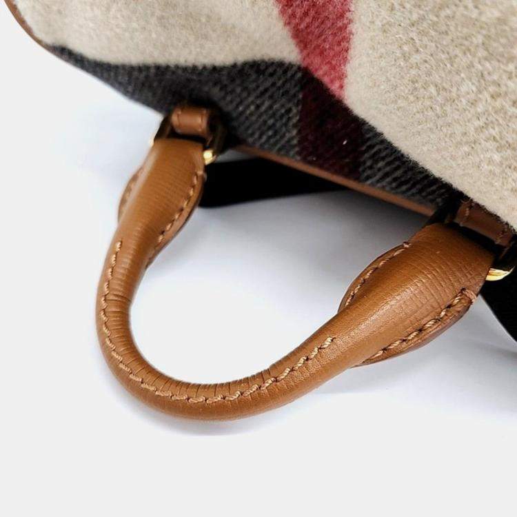 Pre Owned Burberry Multicolour Wool and Leather  Rucksack Backpack