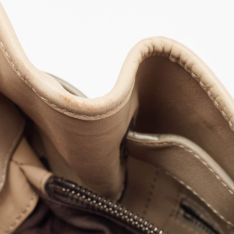 Pre Owned Burberry Smoke Check Coated Canvas and Leather Walden Tote