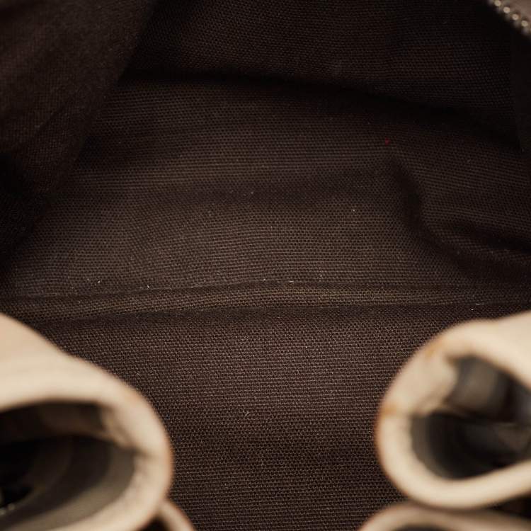 Pre Owned Burberry Smoke Check Coated Canvas and Leather Walden Tote