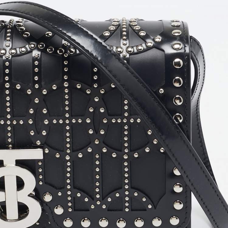 Pre Owned Burberry Black Leather Small Studded Ramadan Exclusive Shoulder Bag