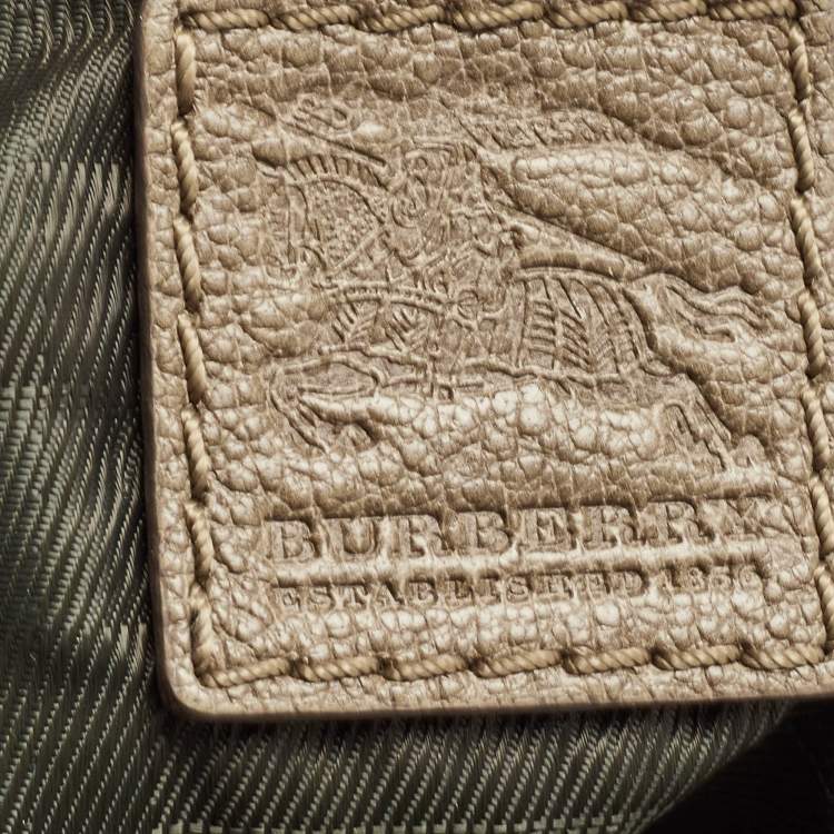 Pre Owned Burberry Grey Leather Ashmore Tote