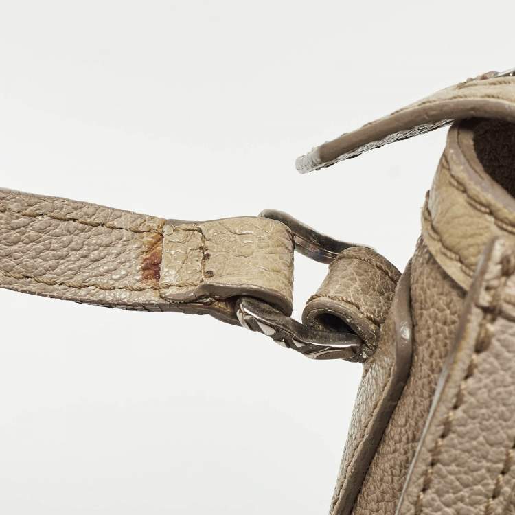 Pre Owned Burberry Grey Leather Ashmore Tote