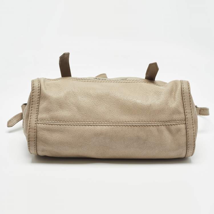 Pre Owned Burberry Grey Leather Ashmore Tote