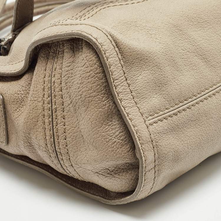 Pre Owned Burberry Grey Leather Ashmore Tote