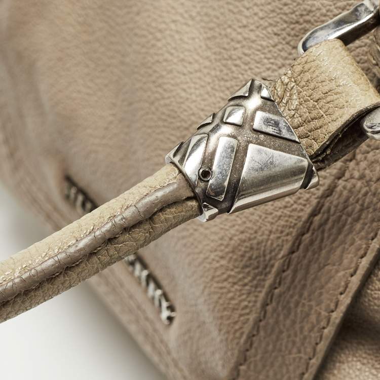 Pre Owned Burberry Grey Leather Ashmore Tote