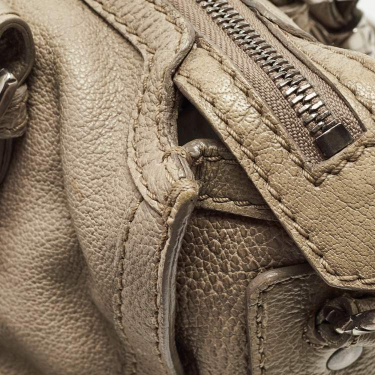 Pre Owned Burberry Grey Leather Ashmore Tote