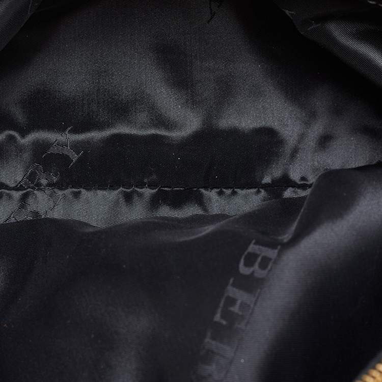 Pre Owned Burberry Black Leather Metal Tote