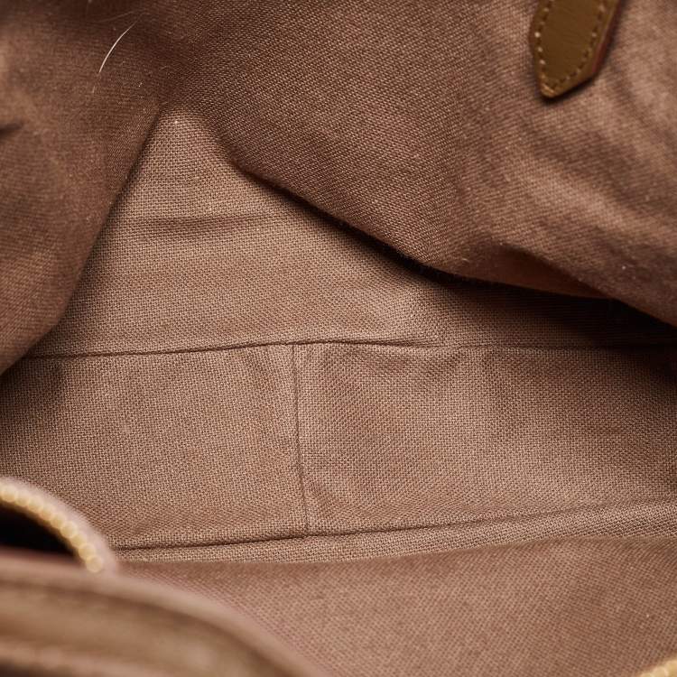 Pre Owned Burberry Two Tone Brown Leather Stitched Bridle Tote