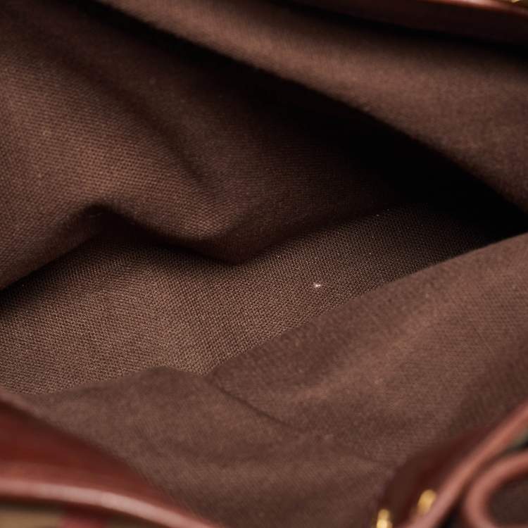 Pre Owned Burberry Brown/Beige House Check Fabric and Leather Tote