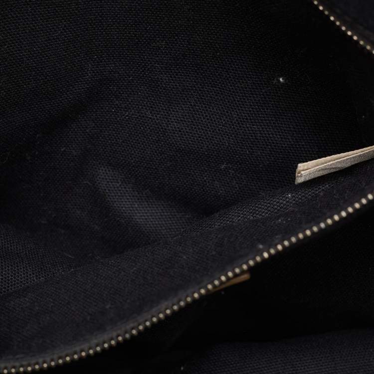 Pre Owned Burberry Metallic Beat Check Shimmer Canvas and Leather Snap Tote