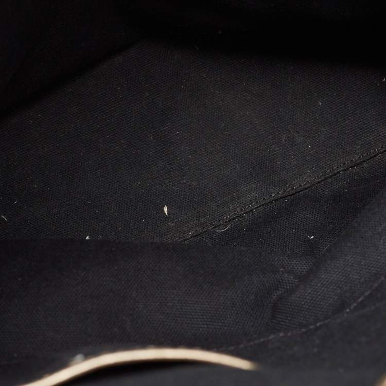 Pre Owned Burberry Metallic Beat Check Shimmer Canvas and Leather Snap Tote