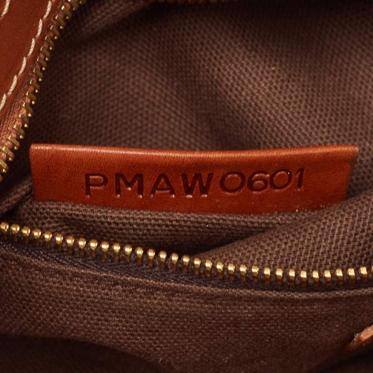 Pre Owned Burberry Beige/Brown Check Fabric and Leather Double Pocket Shoulder Bag