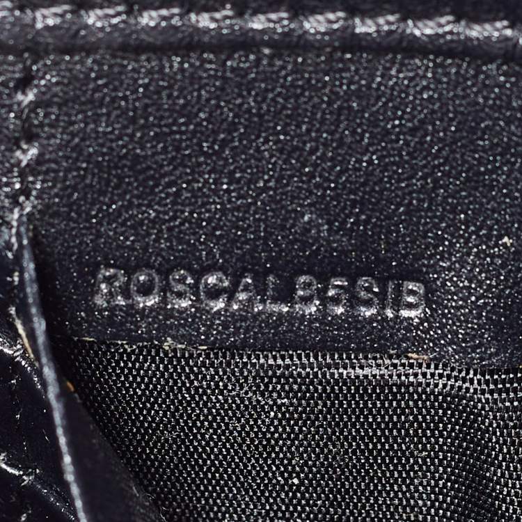 Pre Owned Burberry Black Embossed Check Leather Small Langley Crossbody Bag