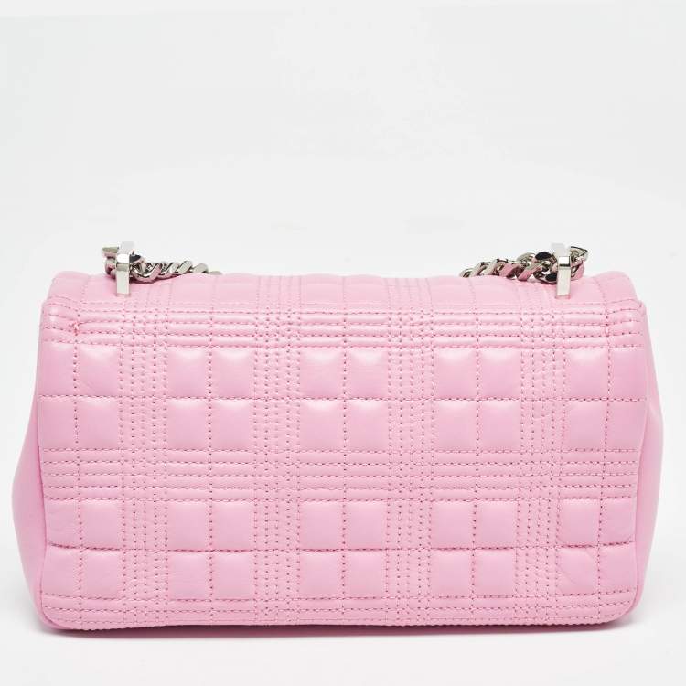 مملوكة مسبقًا Burberry Pink Quilted Leather Small Lola Chain Shoulder Bag