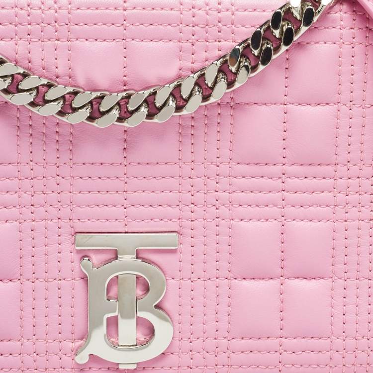 مملوكة مسبقًا Burberry Pink Quilted Leather Small Lola Chain Shoulder Bag