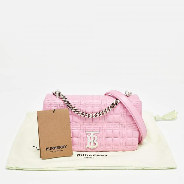 مملوكة مسبقًا Burberry Pink Quilted Leather Small Lola Chain Shoulder Bag