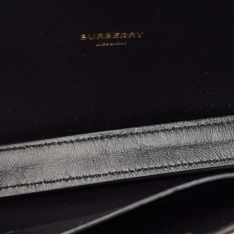 Pre Owned Burberry Bronze Leather Studded Olympia Clutch