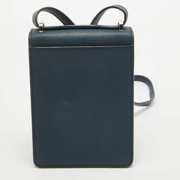 Pre Owned Burberry Blue Leather Robin Crossbody Bag