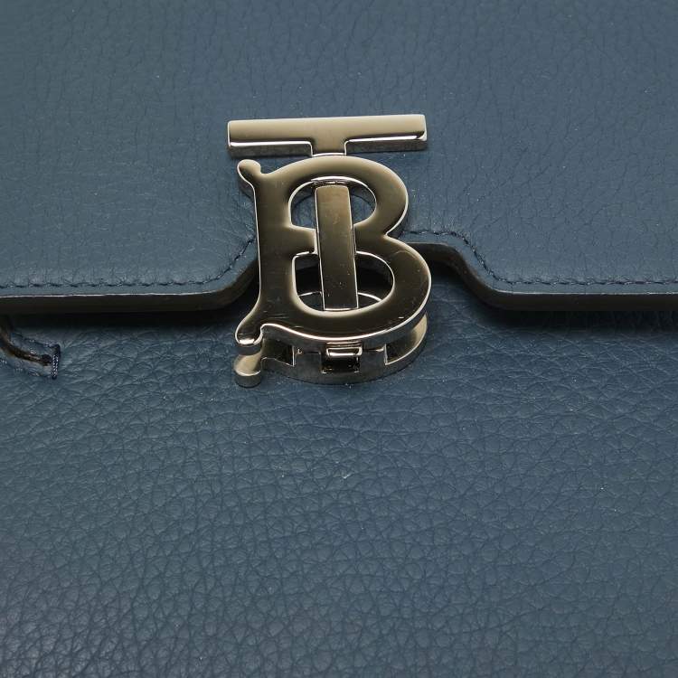 Pre Owned Burberry Blue Leather Robin Crossbody Bag