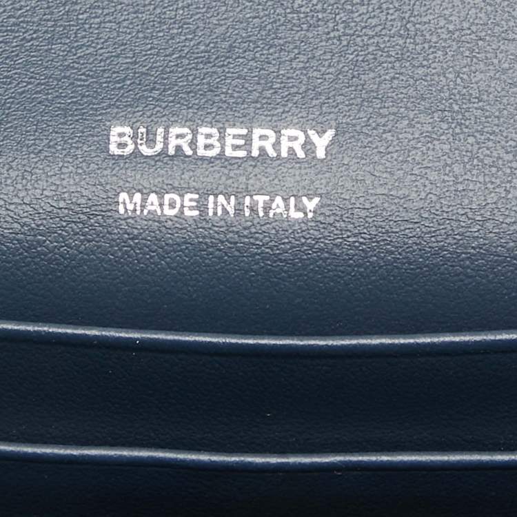 Pre Owned Burberry Blue Leather Robin Crossbody Bag