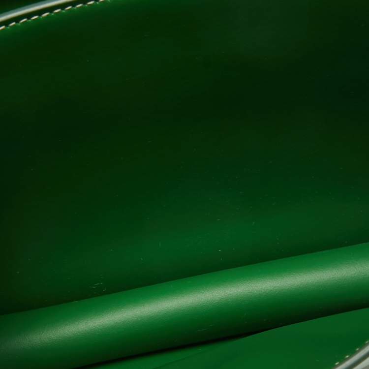 Pre Owned Burberry Green Leather Small TB Shoulder Bag
