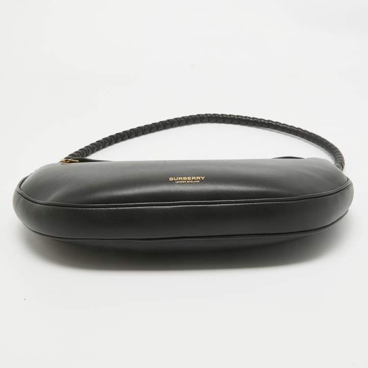 Pre Owned Burberry Black Leather Large Olympia Shoulder Bag