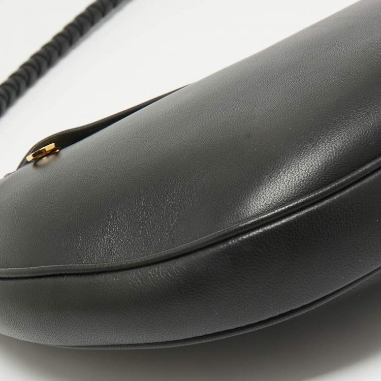 Pre Owned Burberry Black Leather Large Olympia Shoulder Bag