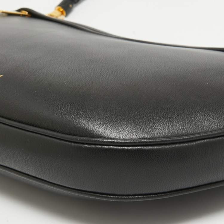 Pre Owned Burberry Black Leather Large Olympia Shoulder Bag