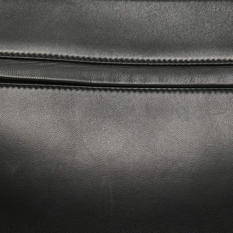 Pre Owned Burberry Black Leather Large Olympia Shoulder Bag