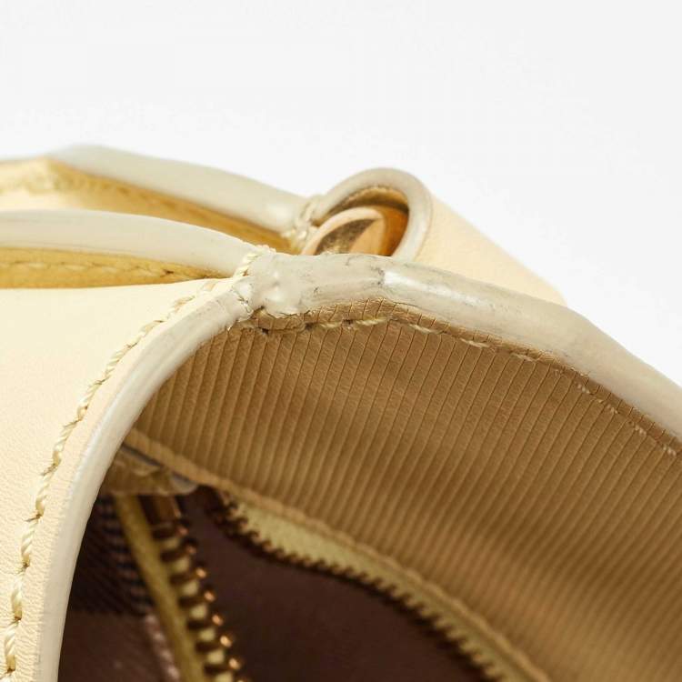 Pre Owned Burberry Yellow Leather Medium Buckle Tote