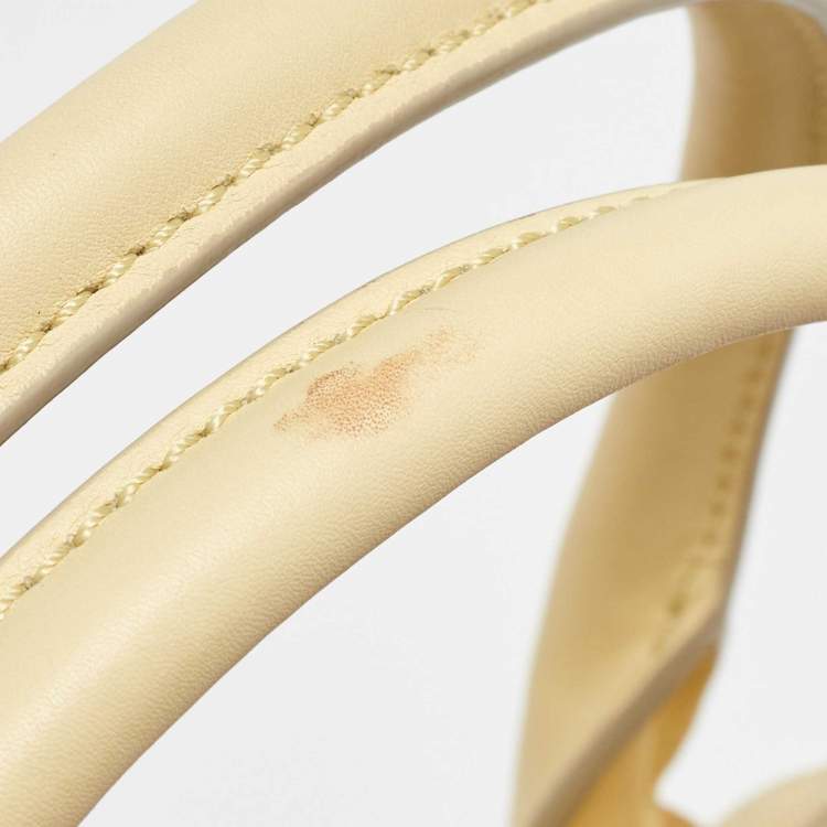 Pre Owned Burberry Yellow Leather Medium Buckle Tote