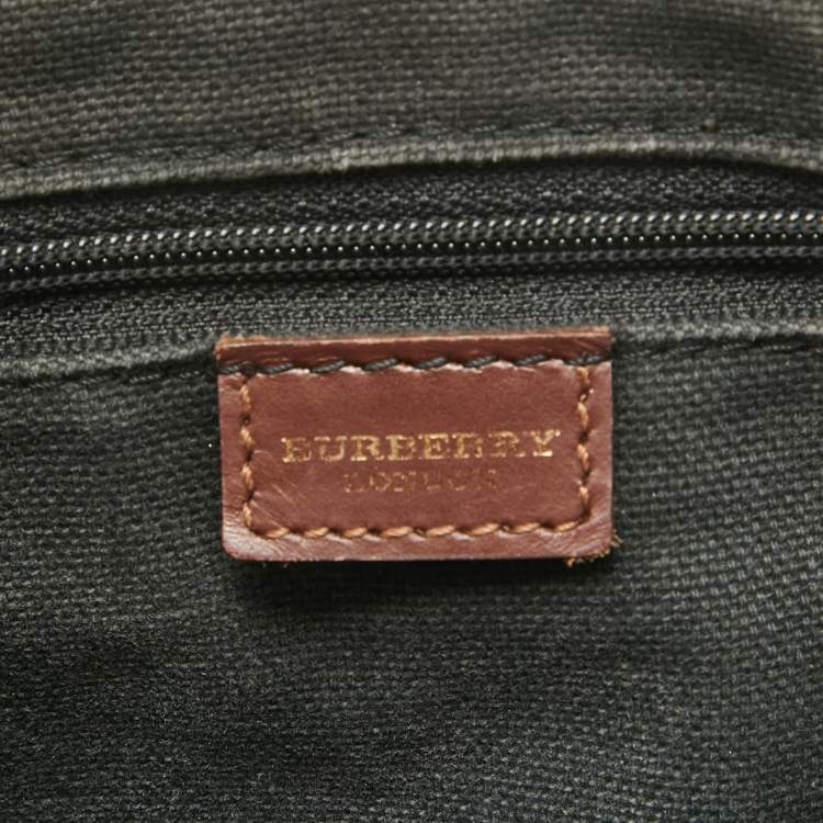 Pre Owned Burberry Beige Coated Canvas Leather Totes