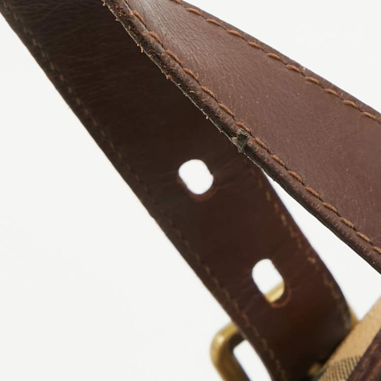 Pre Owned Burberry Beige Coated Canvas Leather Totes