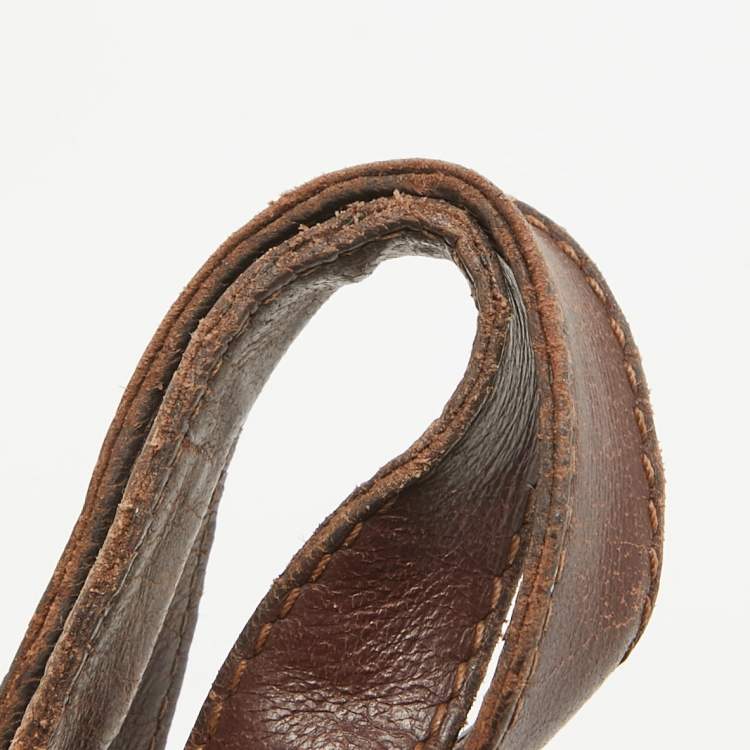 Pre Owned Burberry Beige Coated Canvas Leather Totes