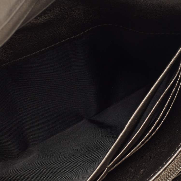 Pre Owned Burberry Metallic Nova check Nylon and Leather Penrose Continental Wallet
